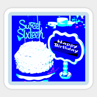 Happy Birthday Sweet Sixteen Sticker